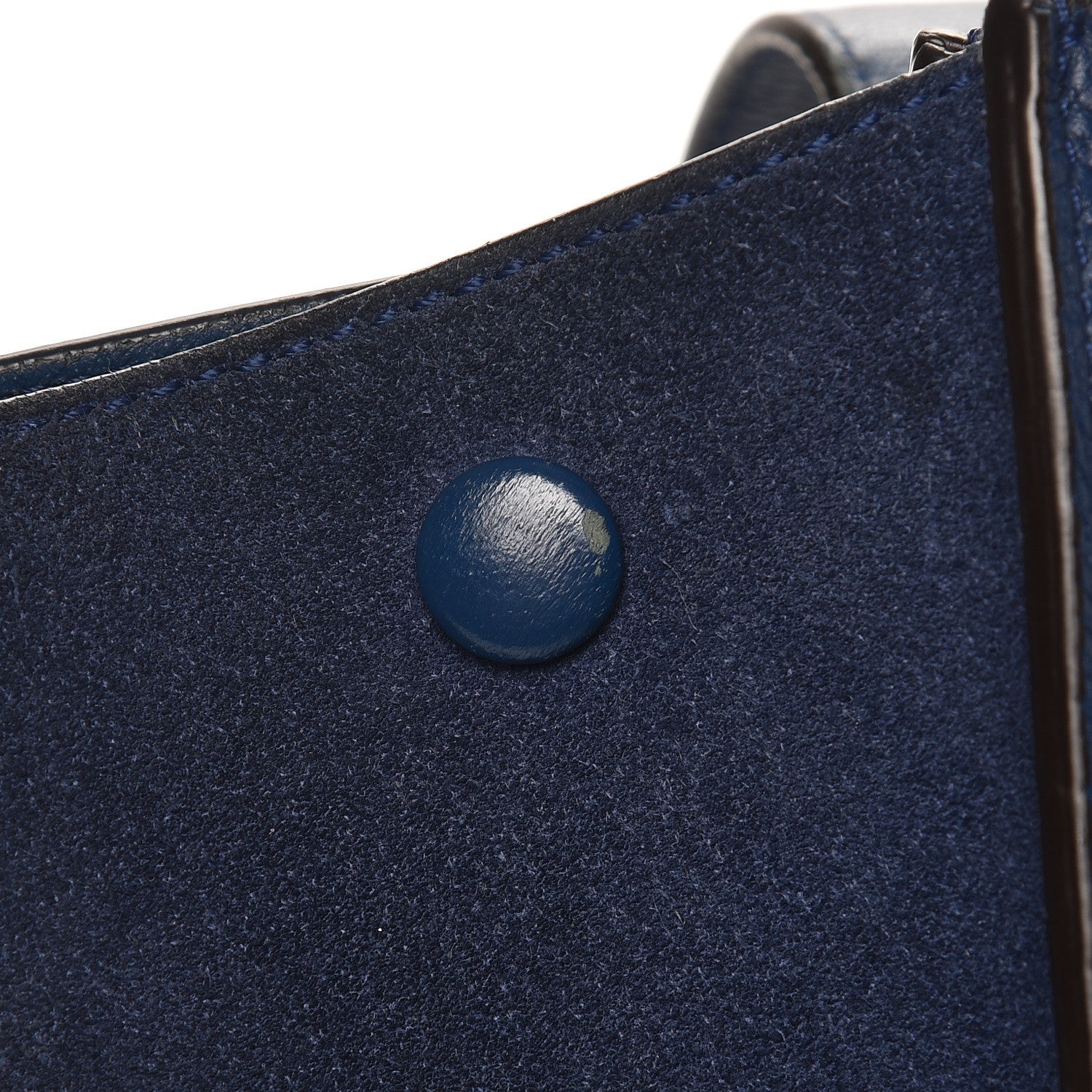 Celine Drummed Calfskin Suede Medium Trapeze Ocean Blue 10 of 16