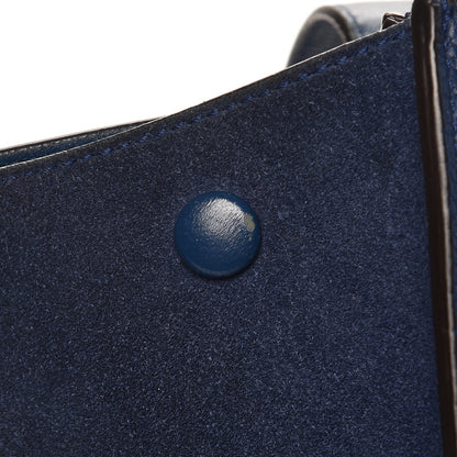 Celine Drummed Calfskin Suede Medium Trapeze Ocean Blue 10 of 16