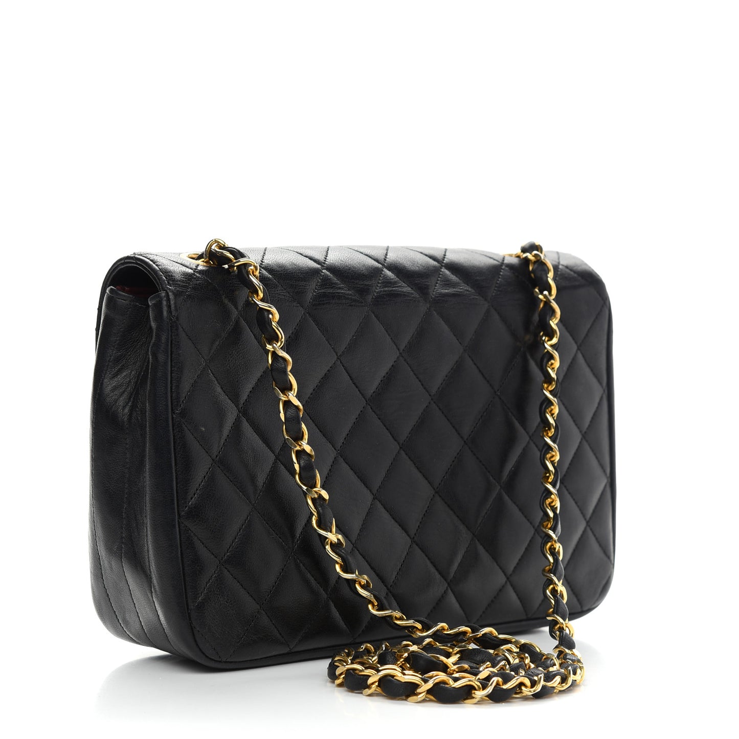 Lambskin Quilted Small Single Flap Black