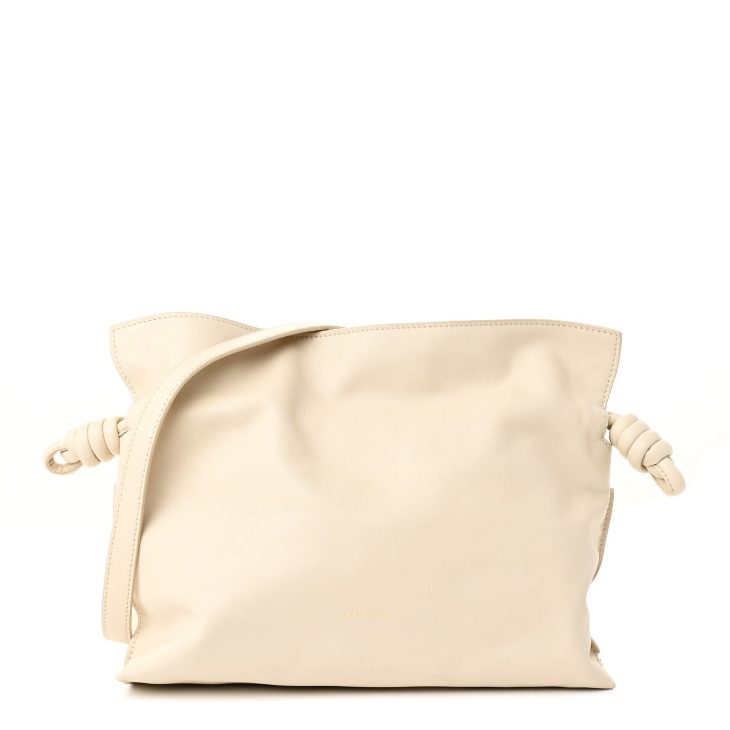 Calfskin Mini Flamenco Knot Clutch Angora