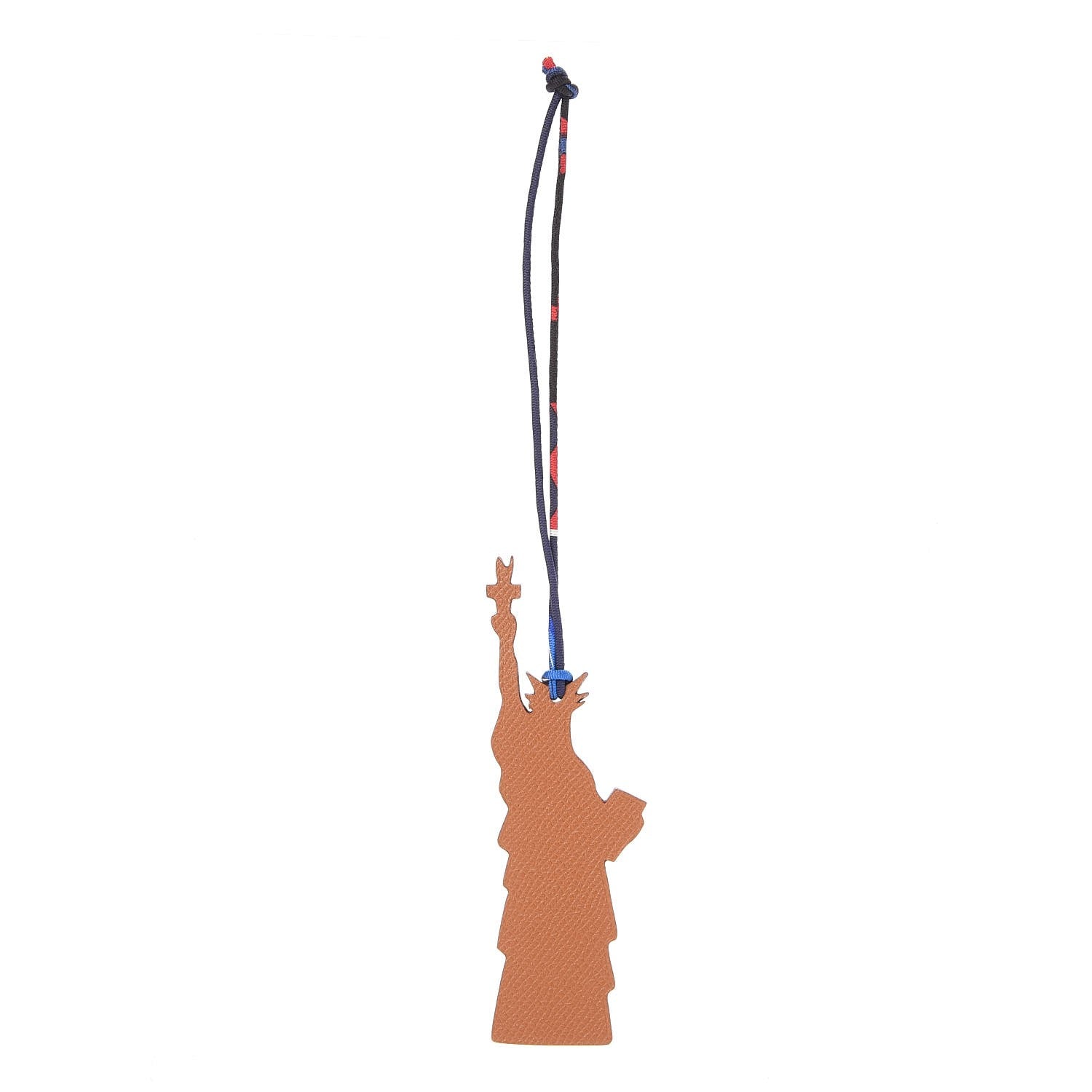 Hermes Togo Epsom Petit H Statue of Liberty Bag Charm Chocolate Gold 1 of 3