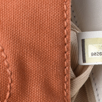 Chanel Lambskin Canvas CC Olsen Chain Small Shoulder Bag White Orange 8 of 10
