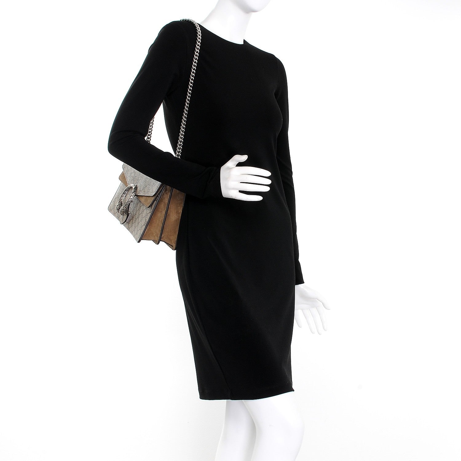 Gucci GG Supreme Monogram Small Dionysus Shoulder Bag Taupe 2 of 8