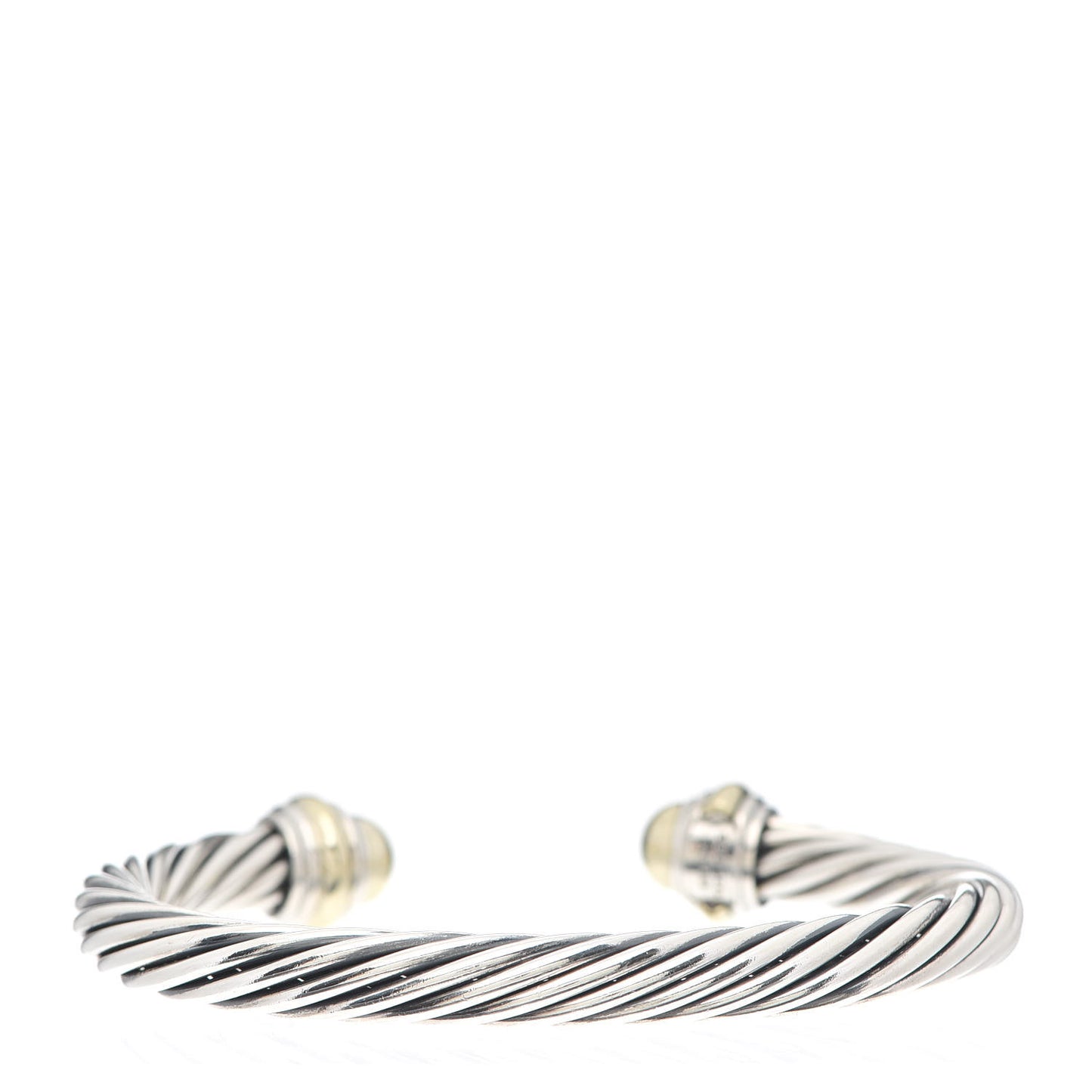 Sterling Silver 14K Yellow Gold 7mm Cable Classics Bracelet