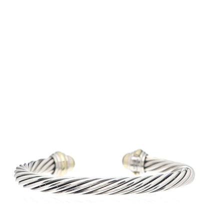 David Yurman Sterling Silver 14K Yellow Gold 7mm Cable Classics Bracelet 3 of 4