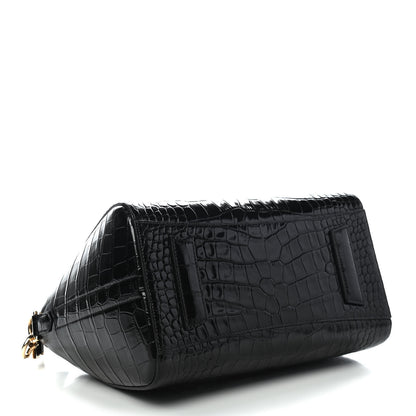 Givenchy Calfskin Crocodile Embossed Small Antigona Black 4 of 9