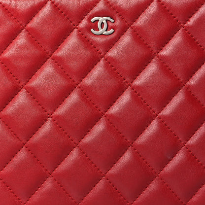 Chanel Lambskin Quilted Medium Cosmetic Case Red 8 of 11