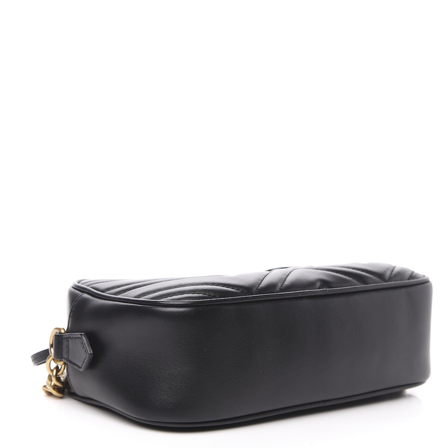 Gucci Calfskin Matelasse Small GG Marmont Chain Shoulder Bag Black 3 of 10
