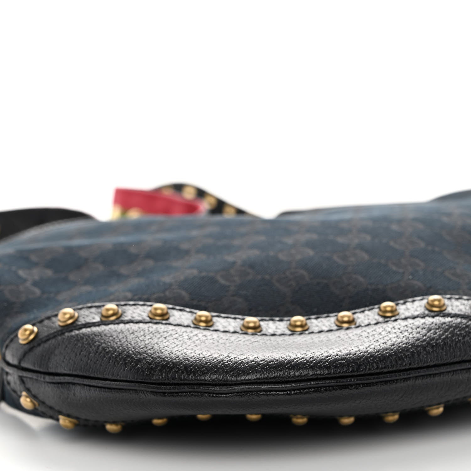 Gucci Monogram Pelham Studded Shoulder Bag Black 8 of 9