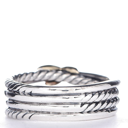 David Yurman Sterling Silver 18K Yellow Gold 6mm X Crossover Ring 50 5.5 3 of 5