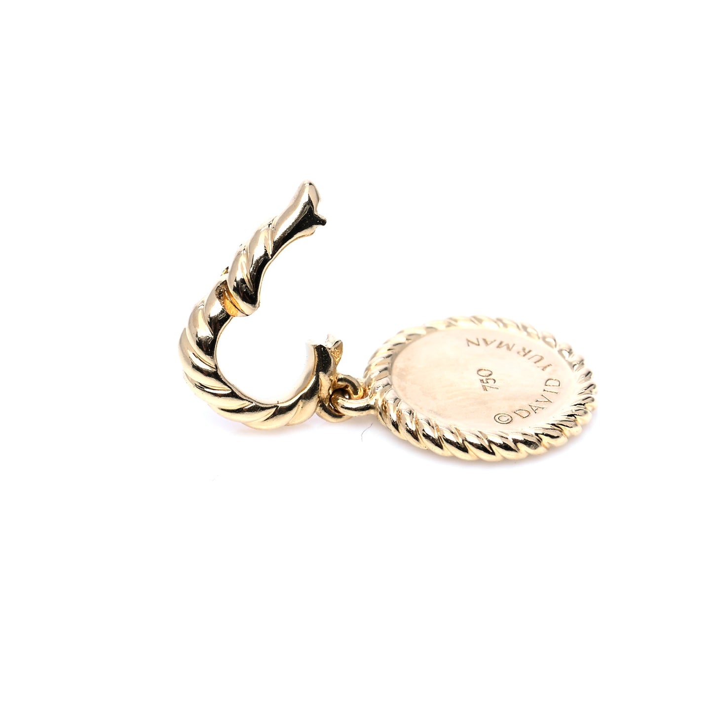 18K Yellow Gold Blue Sapphire Diamond Evil Eye Pendant