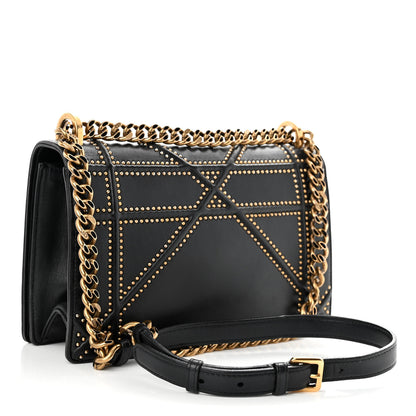 Christian Dior Lambskin Studded Medium Diorama Flap Bag Black 3 of 9