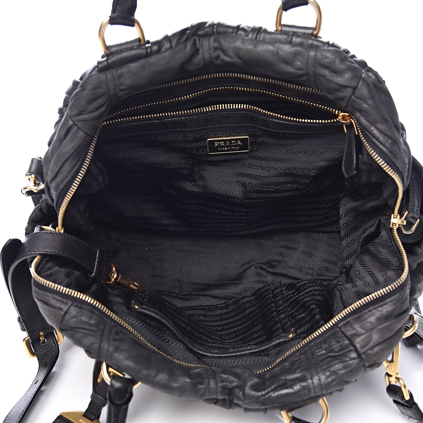 Nappa Gaufre Satchel Black