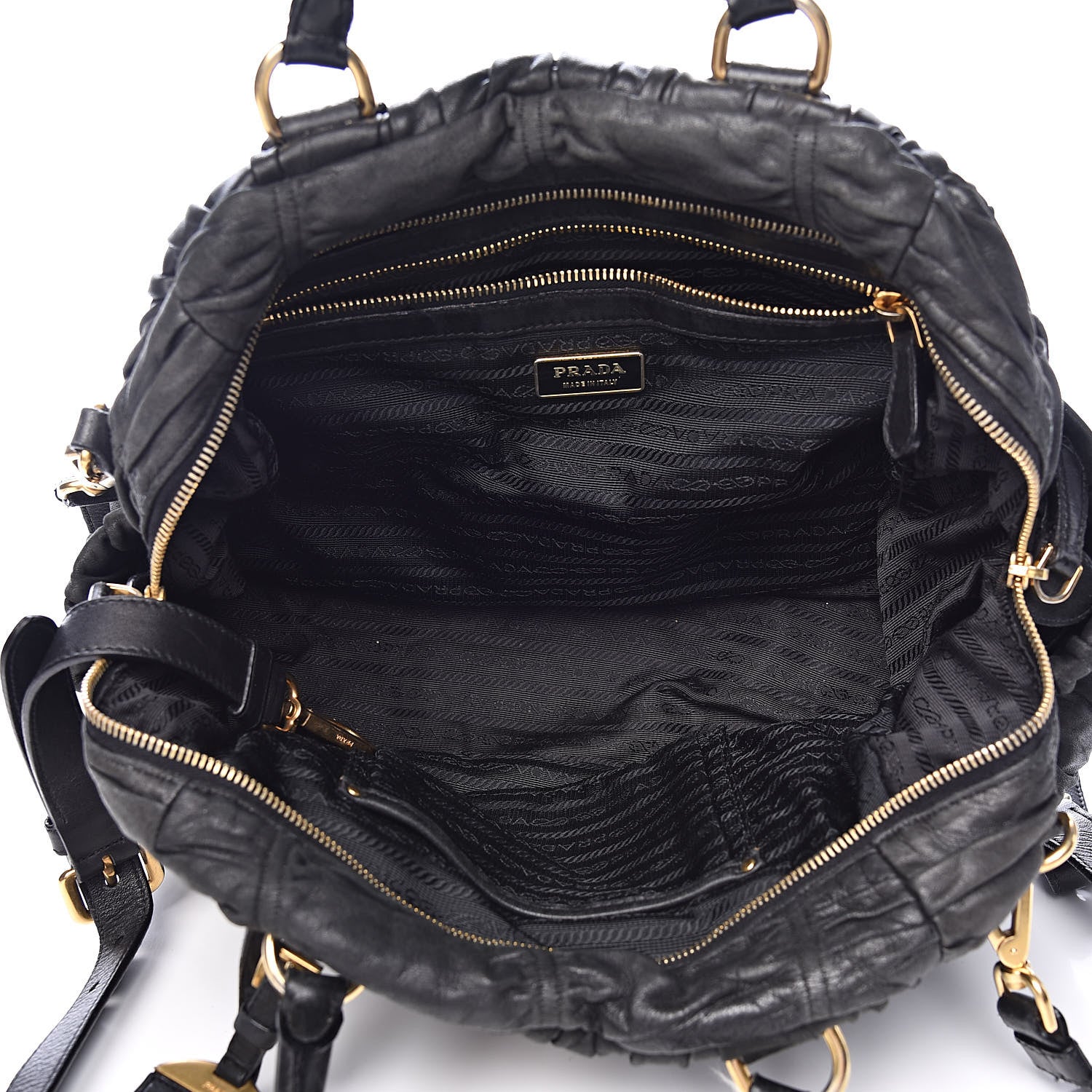 Prada Nappa Gaufre Satchel Black 5 of 13