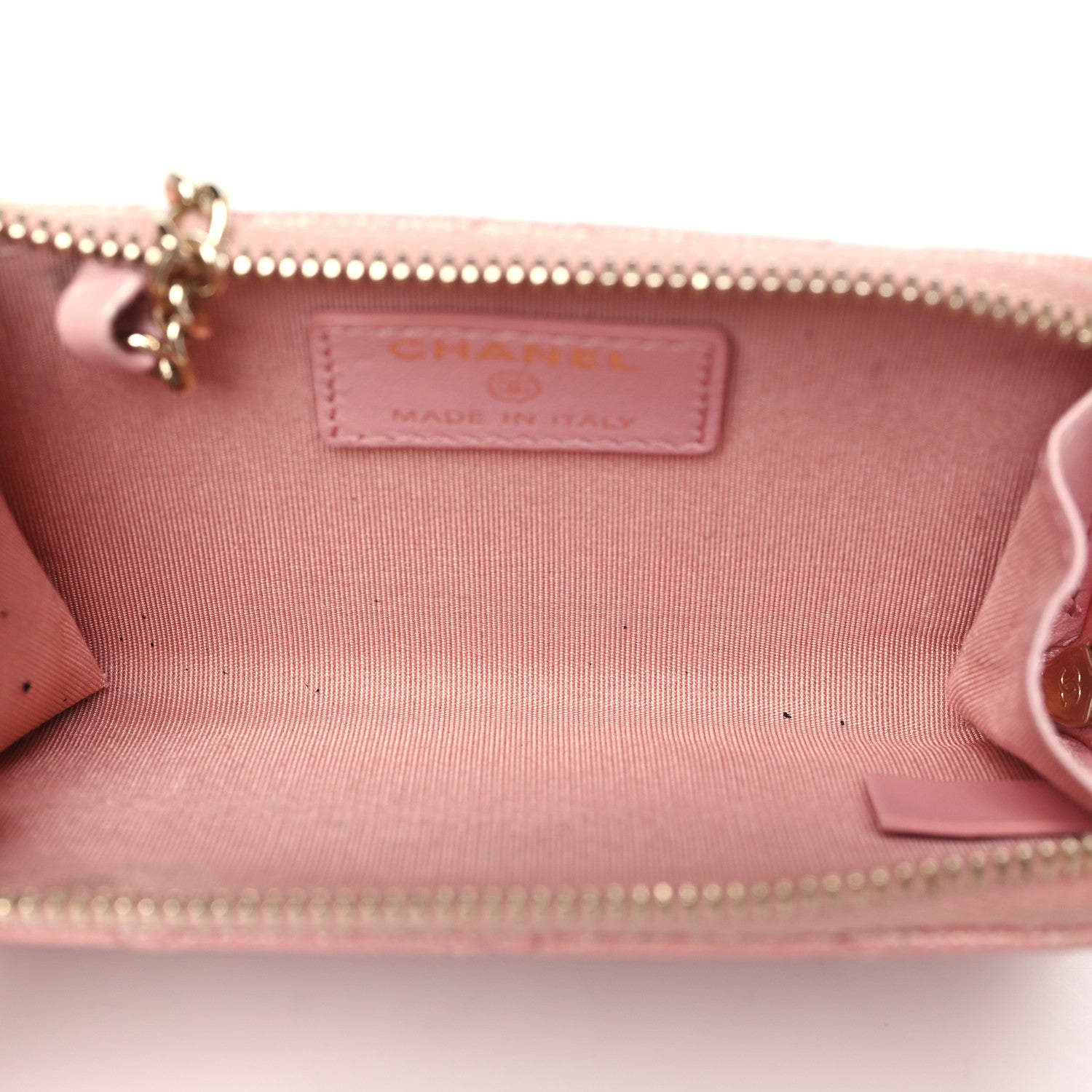 Chanel Iridescent Caviar Quilted Zipped Key Holder Case Rose Pink 5 of 9