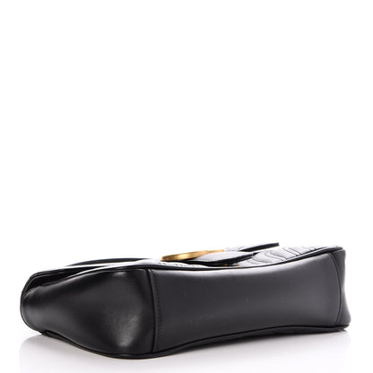Gucci Calfskin Matelasse Small GG Marmont Shoulder Bag Black 4 of 7