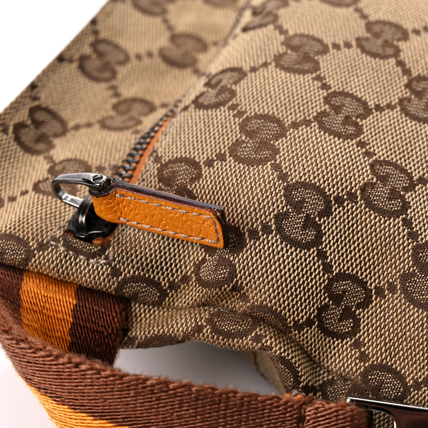 GG Monogram Web Double Pocket Belt Bag Yellow