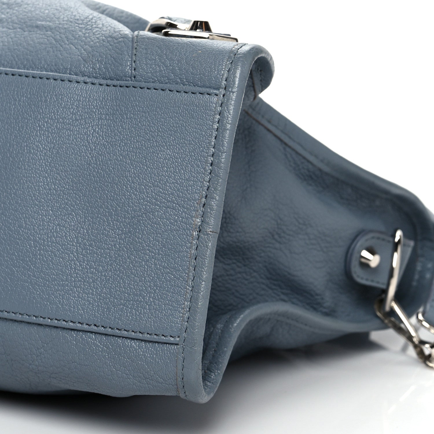 Balenciaga Chevre Silver Metallic Edge Hardware City Bleu Acier 10 of 11