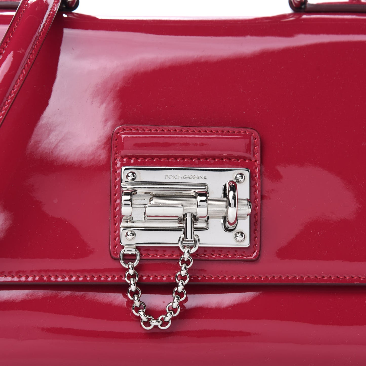 Patent Small Monica Top Handle Bag Dark Pink