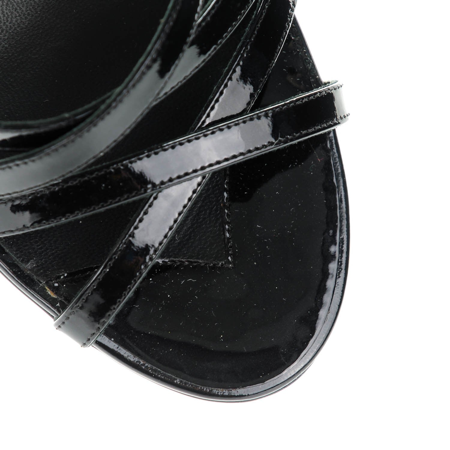 Chanel Patent CC Sandals 37 Black Gold 10 of 10