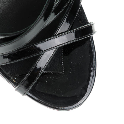Chanel Patent CC Sandals 37 Black Gold 10 of 10