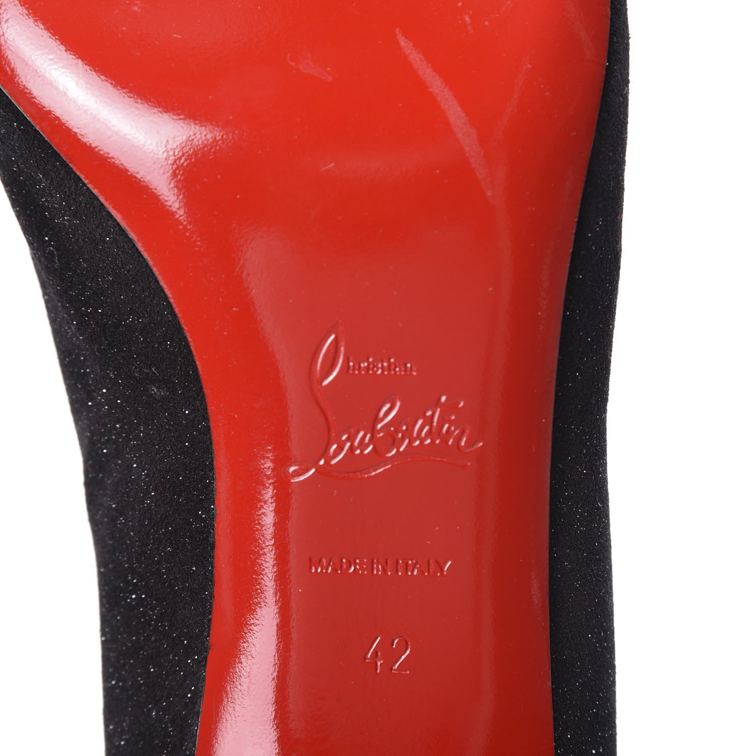 Christian Louboutin Veau Velours Glitter Corneille 45 Pumps 42 Black 7 of 8