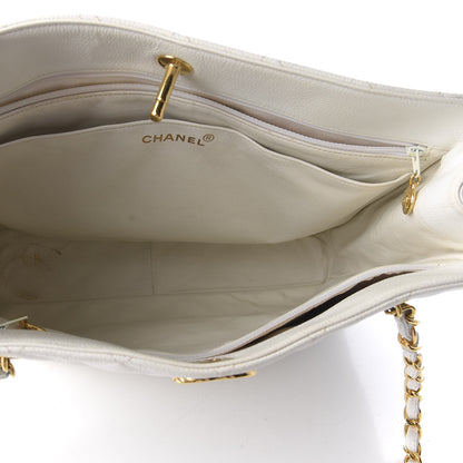 Chanel Caviar Quilted Shopper Tote White 7 of 10