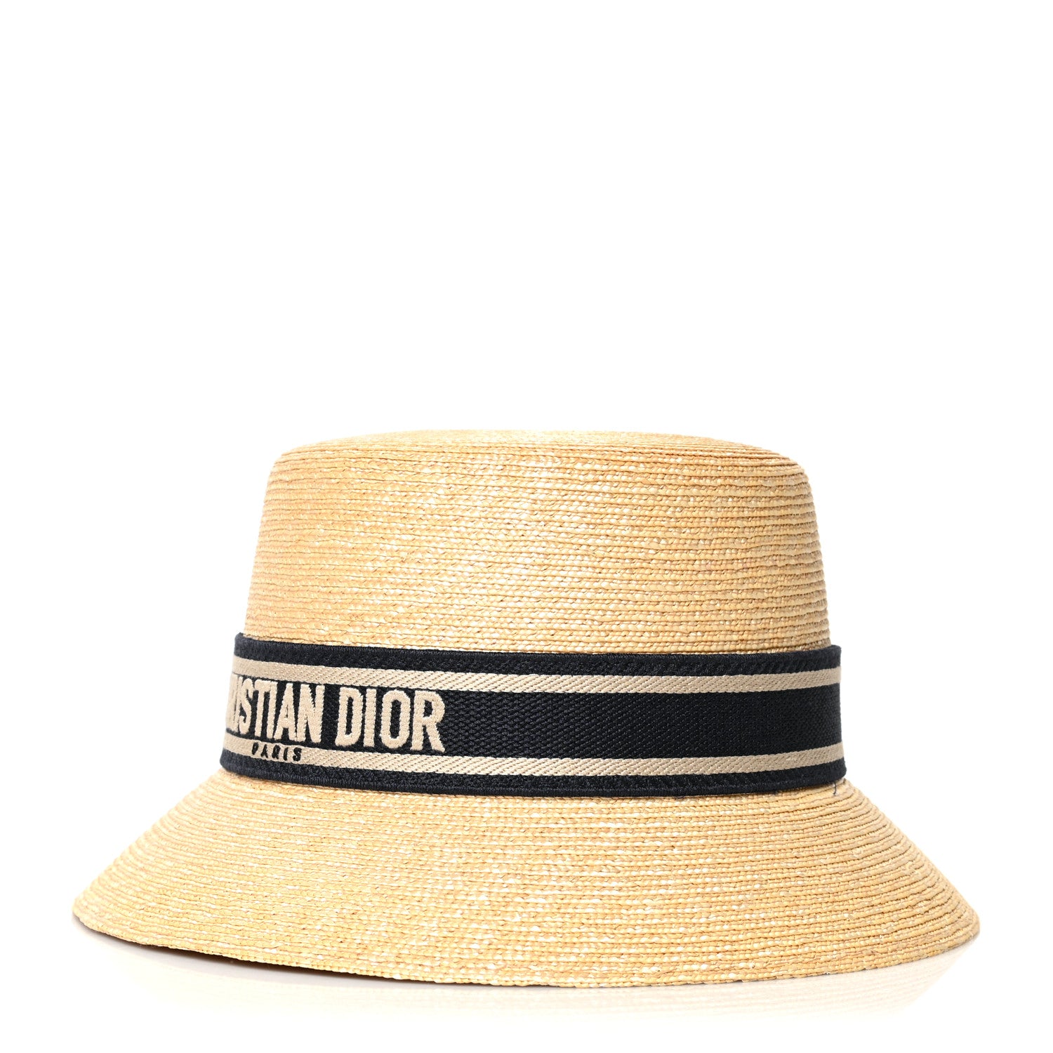 Christian Dior Straw Bucket Hat 57 Natural 1 of 8
