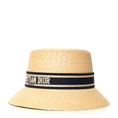 Christian Dior Straw Bucket Hat 57 Natural 1 of 8