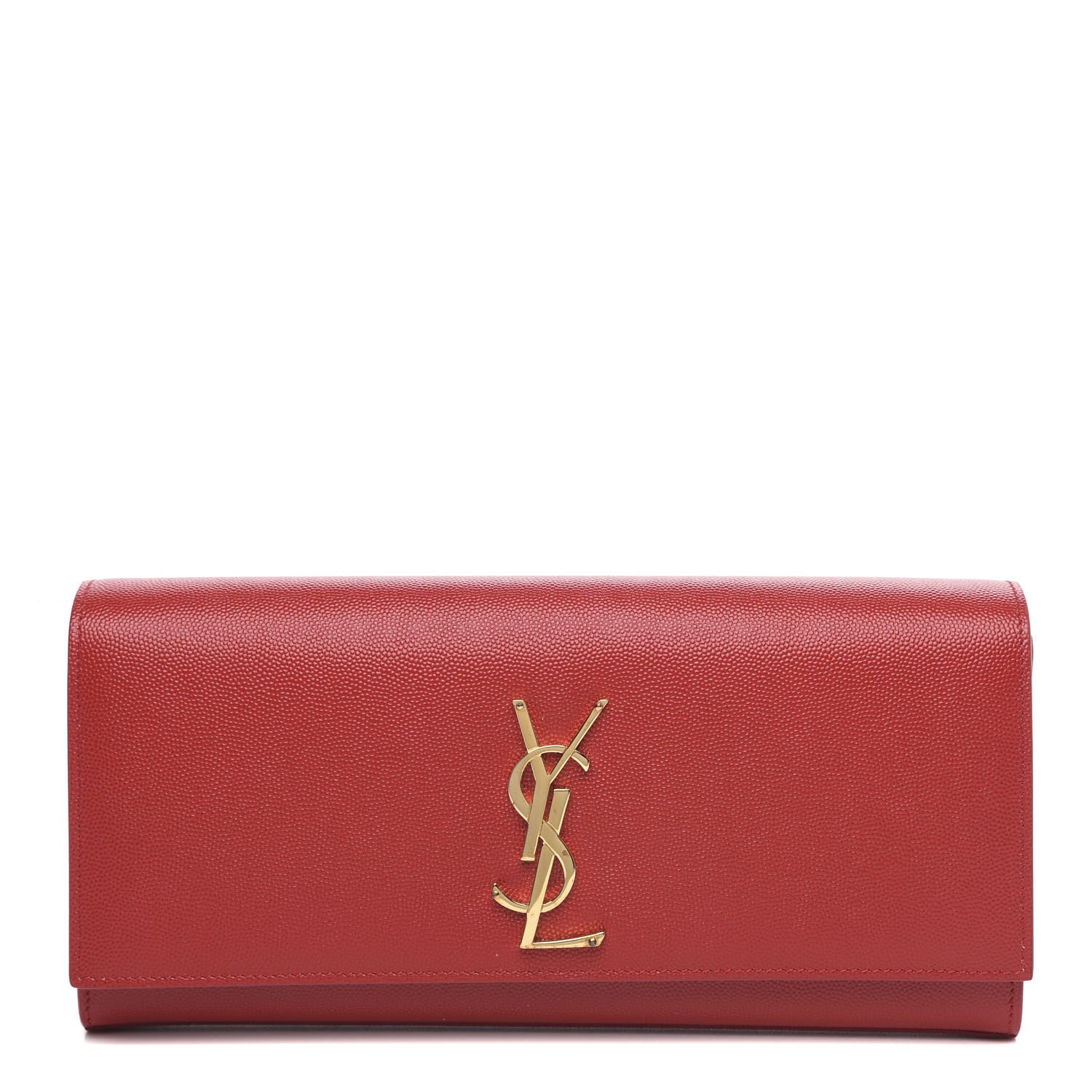 Saint Laurent Grain De Poudre Classic Monogram Cassandre Clutch Rouge Orient 1 of 10