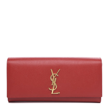 Saint Laurent Grain De Poudre Classic Monogram Cassandre Clutch Rouge Orient 1 of 10