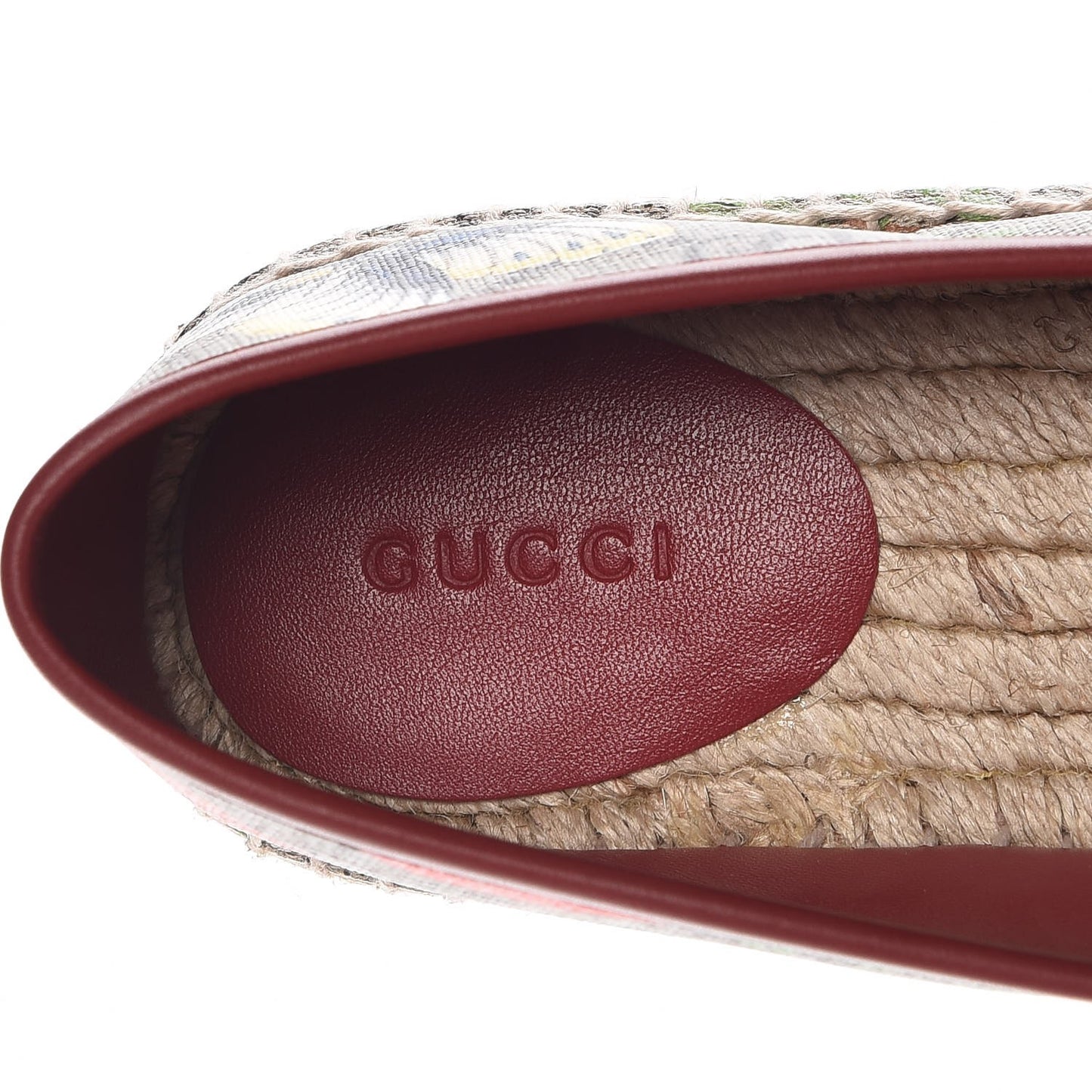 GG Supreme Monogram Tian Womens Espadrilles 41 Beige Multicolor Red