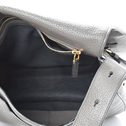 Tom Ford Grained Calfskin Soft Jennifer Saddle Bag Graphite 4 of 14