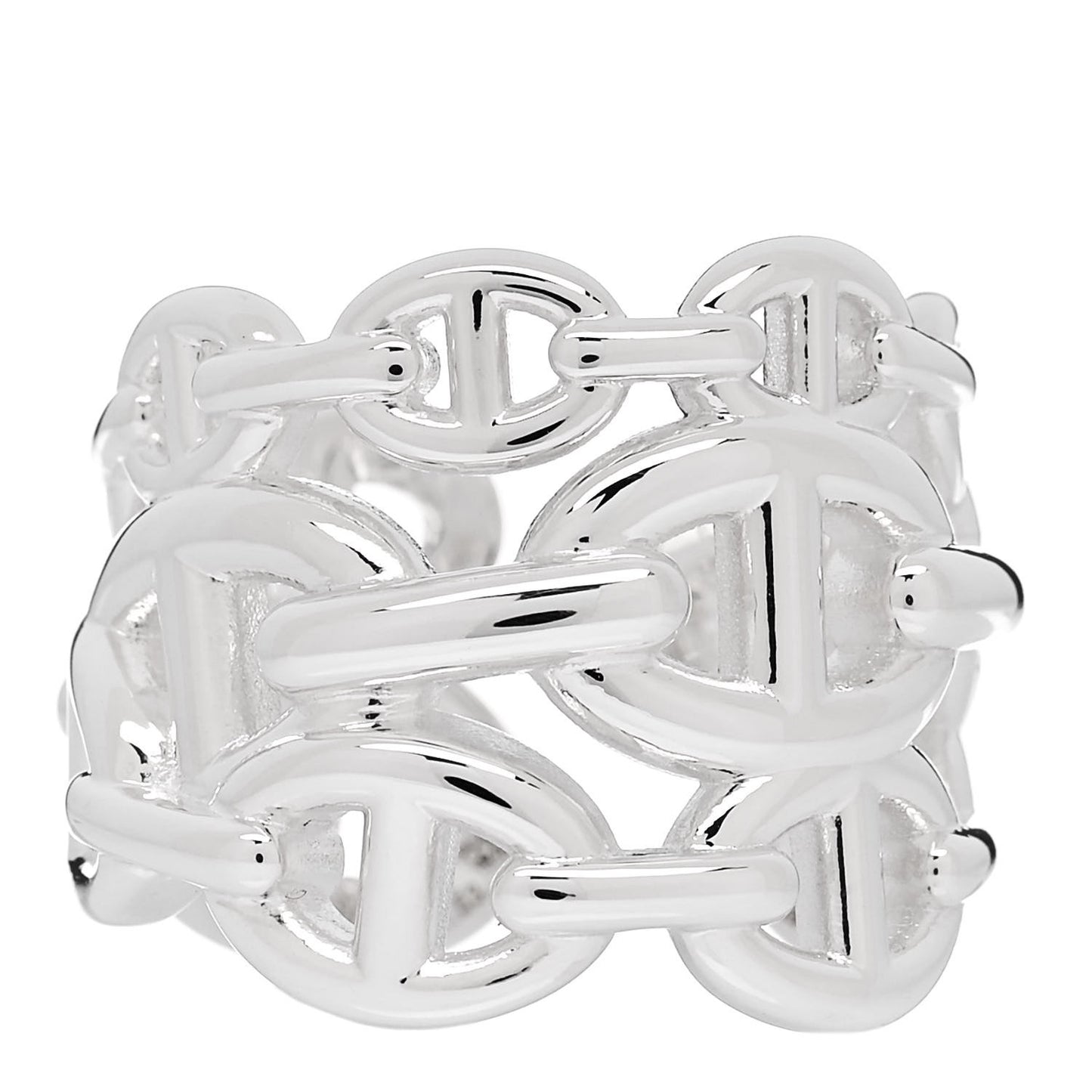 Sterling Silver GM Chaine d'Ancre Enchainee Band Ring 53 6.5