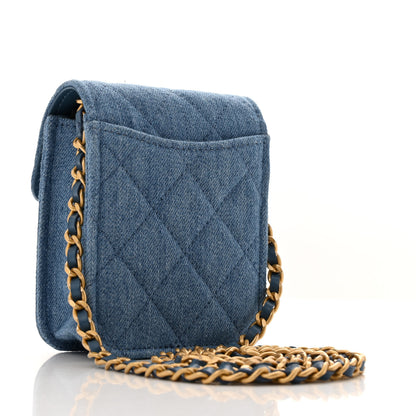 Chanel Denim Quilted Flap Mini Crossbody Blue 3 of 13
