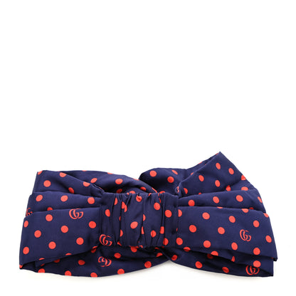 Gucci Silk Polka Dot Headband M Blue Red 3 of 5