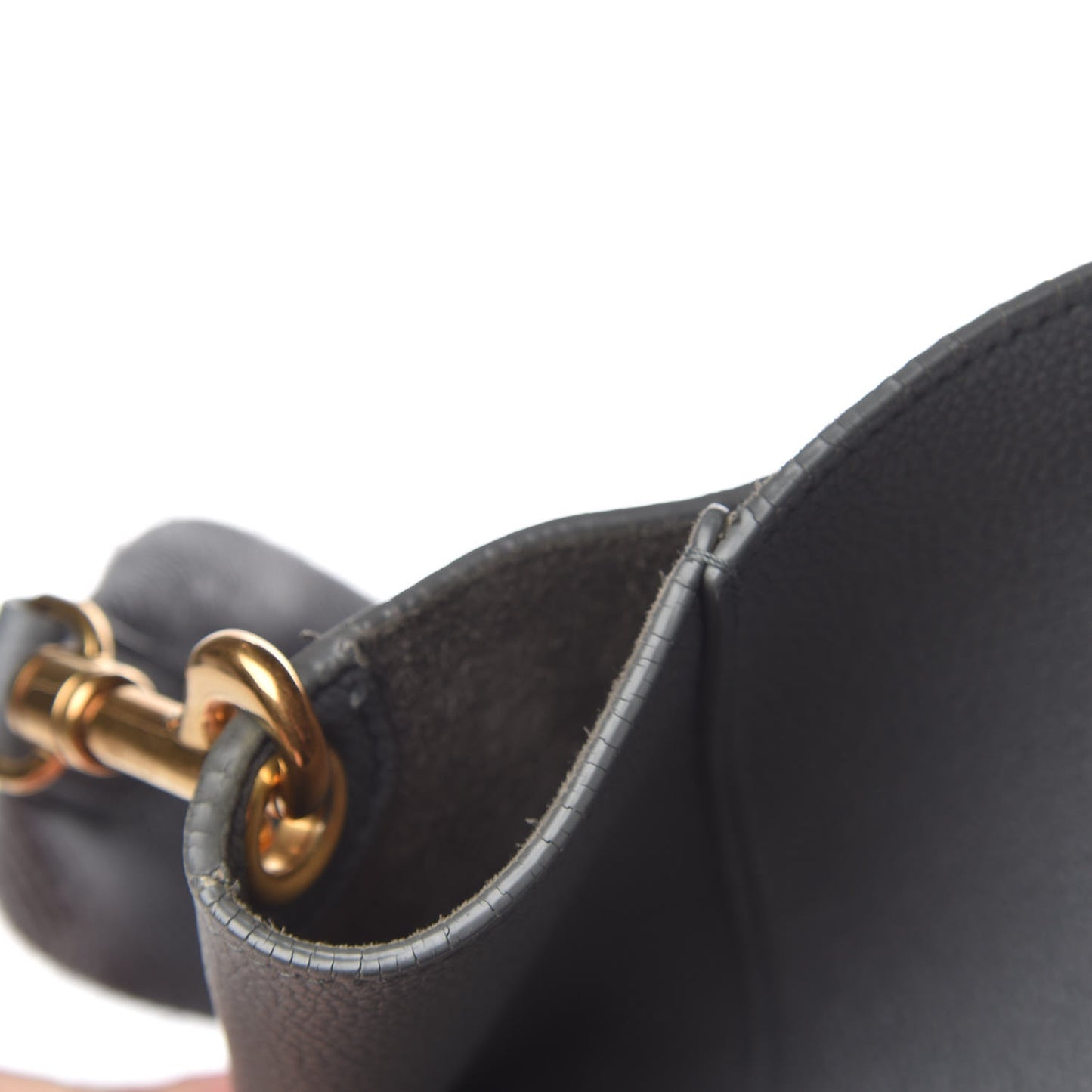 Soft Grained Calfskin Sangle Bucket Bag Storm
