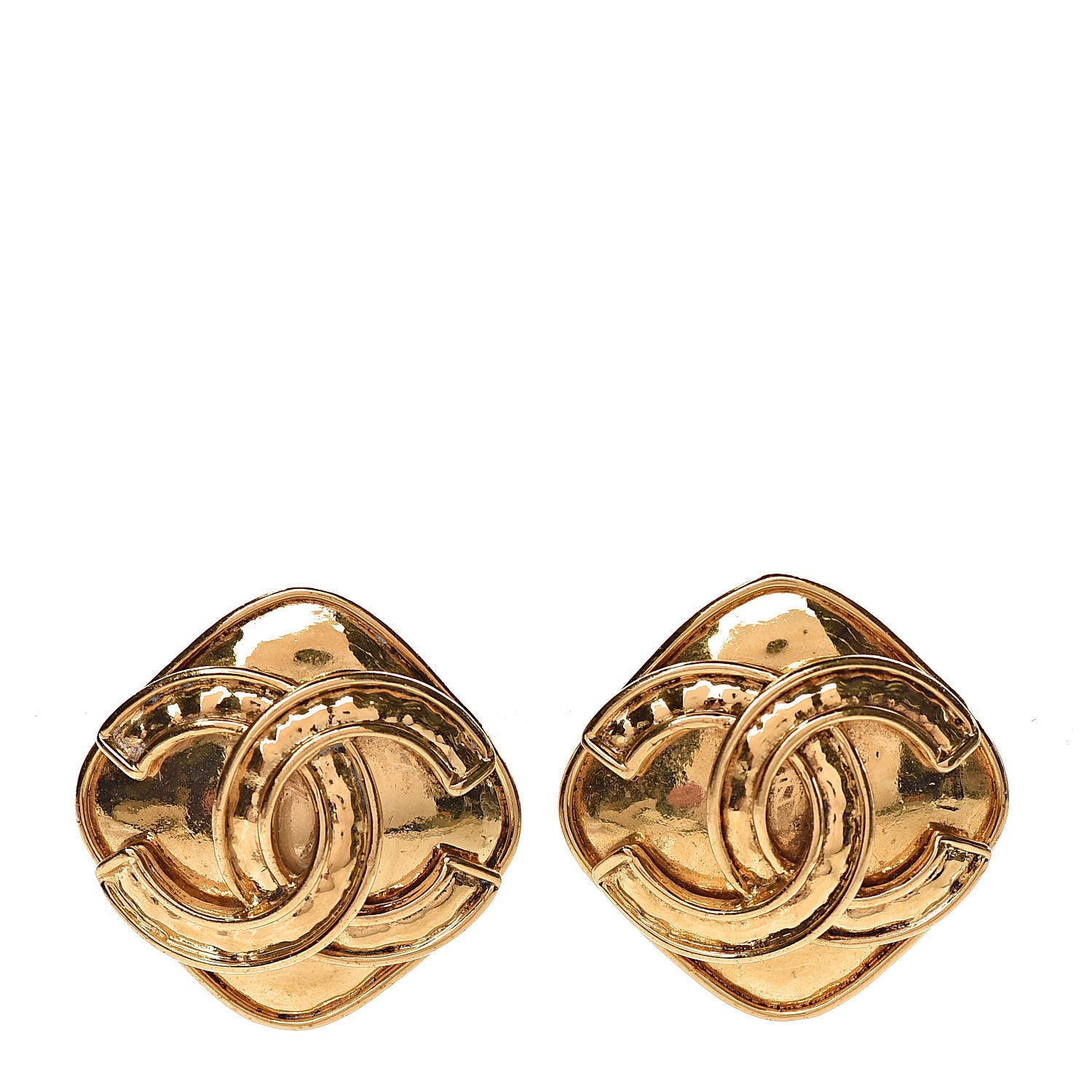 Chanel CC Square Clip On Earrings Gold 1 of 6