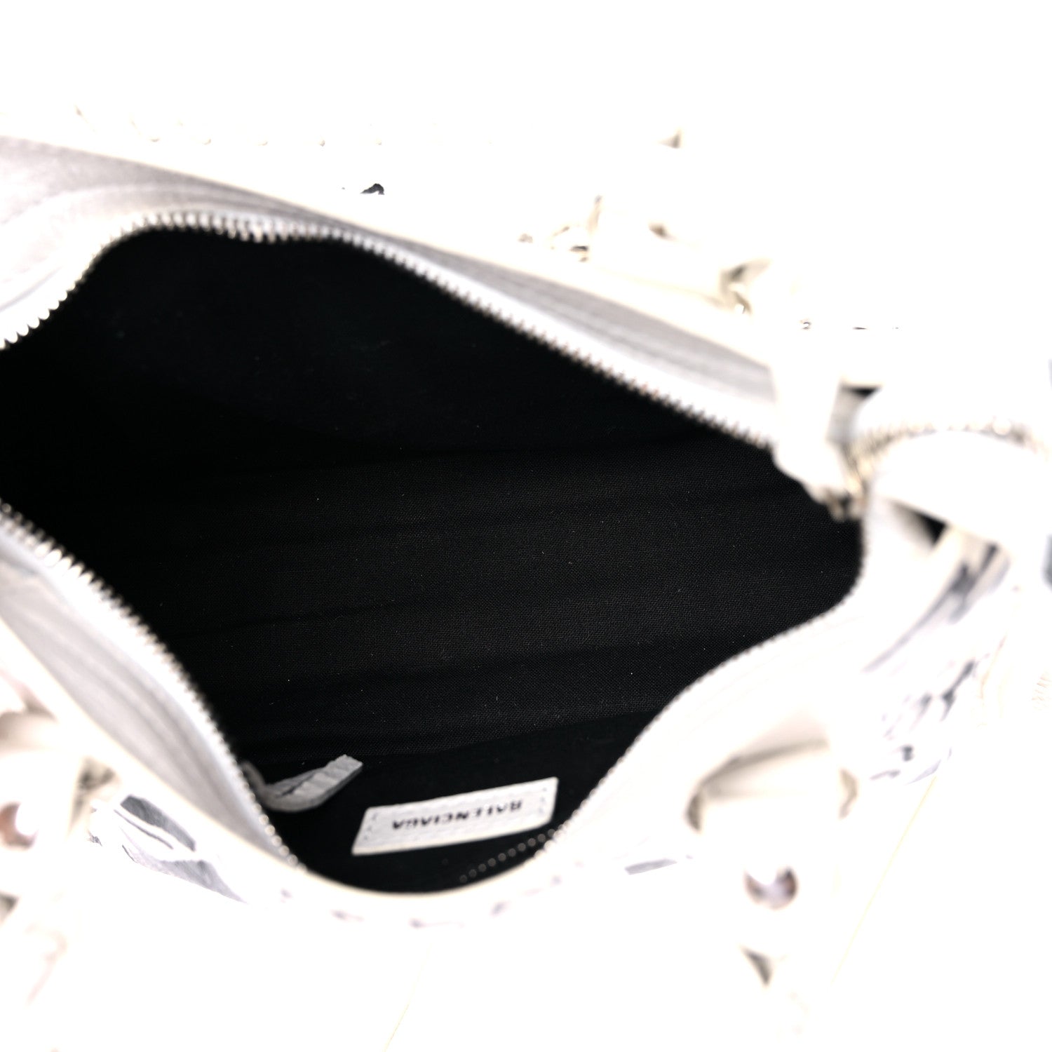 Balenciaga Agneau Arena Graffiti All Over Classic Silver Hardware Mini City White Black 5 of 13