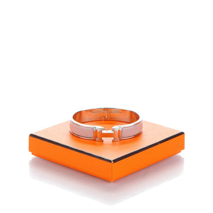 Hermes Enamel Narrow Clic Clac H Bracelet PM Rose Poudre 6 of 6