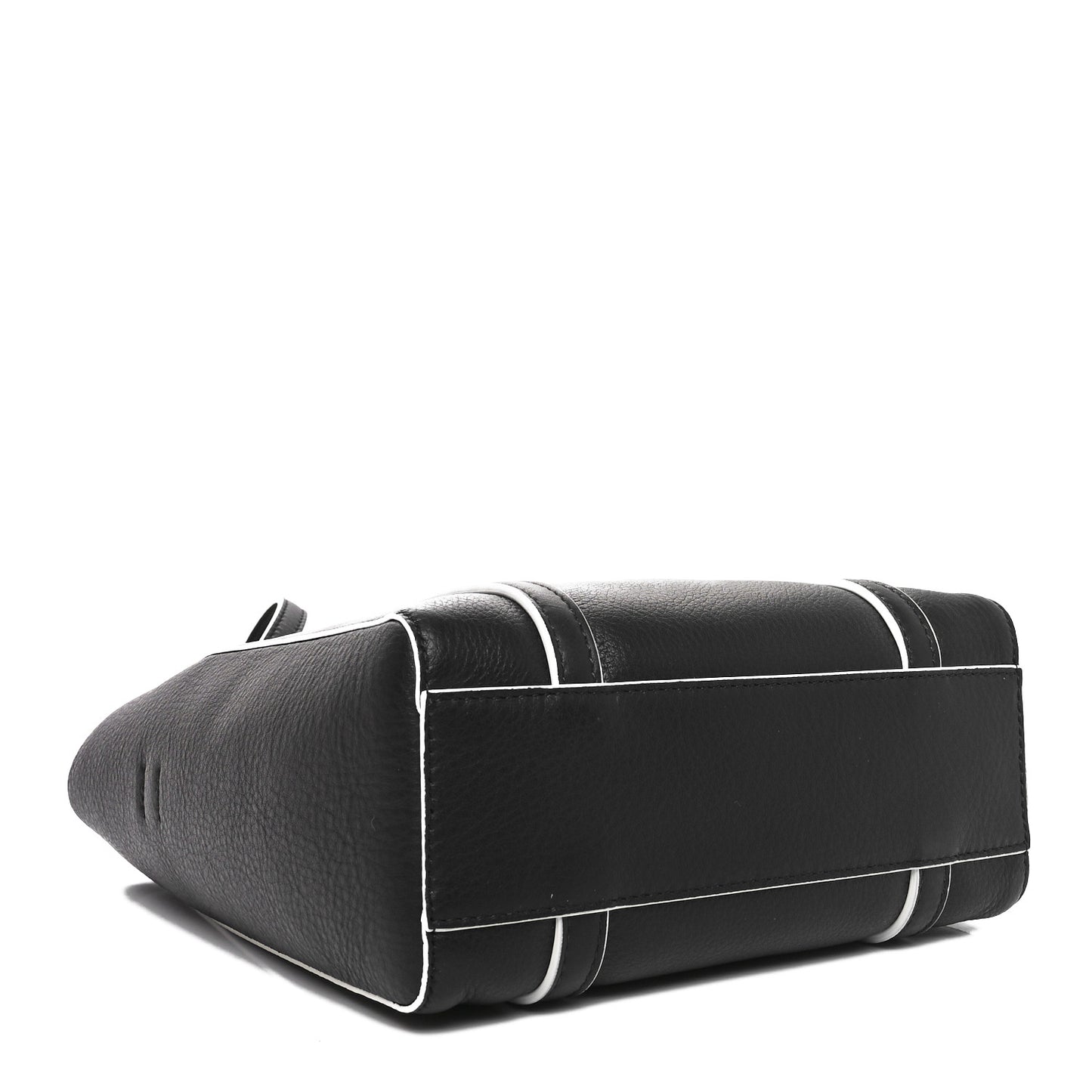 Smooth Calfskin Logo Double Sided XXS Everyday Tote Black White