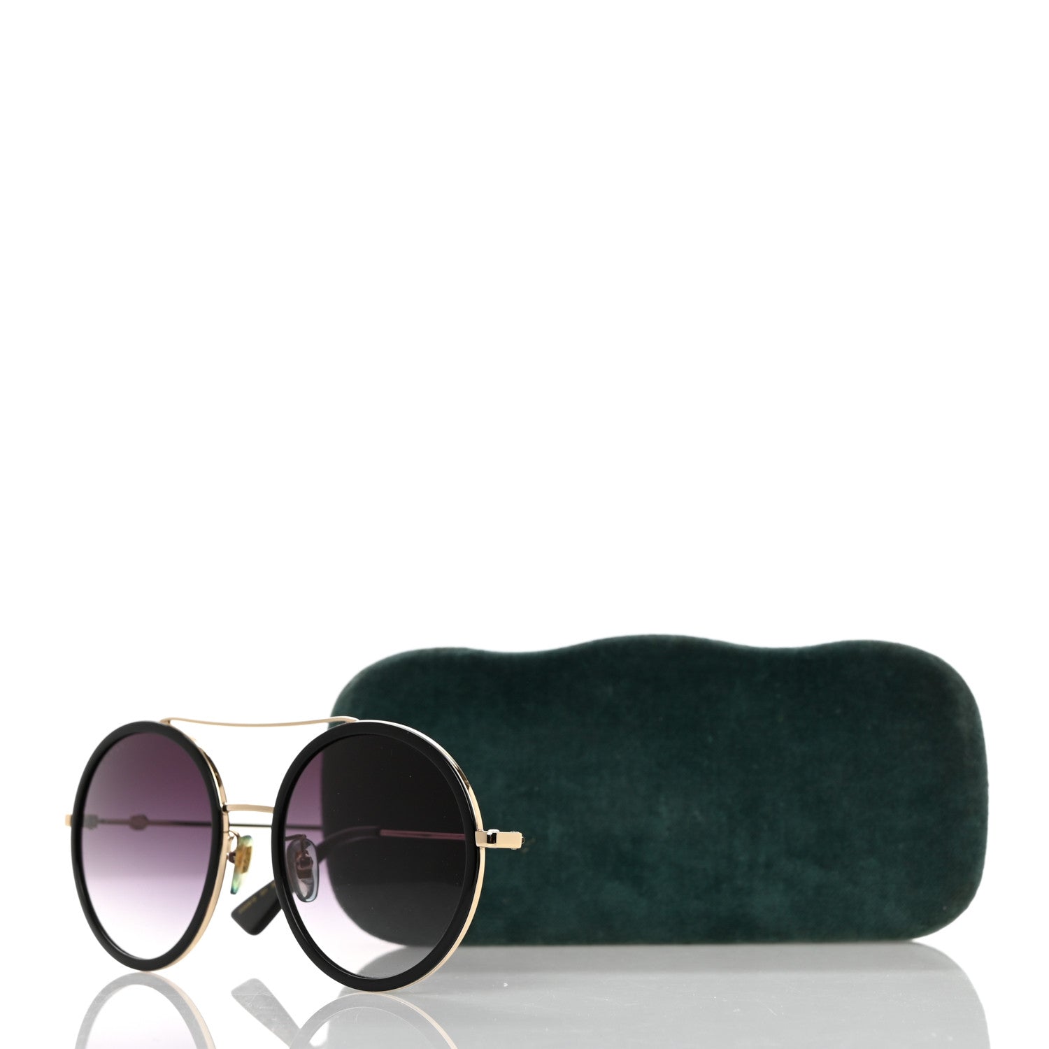 Gucci Metal Round Frame Sunglasses GG0061S Black 8 of 8
