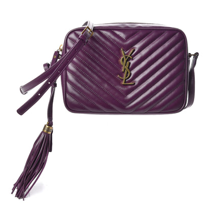 Saint Laurent Calfskin Matelasse Monogram Lou Camera Bag Purple 1 of 10