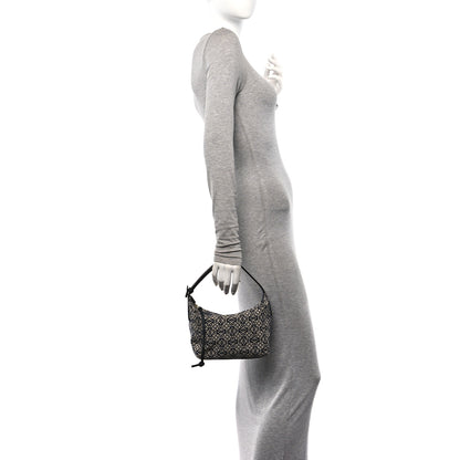 Loewe Jacquard Anagram Calfskin Small Cubi Bag Navy Black 2 of 11