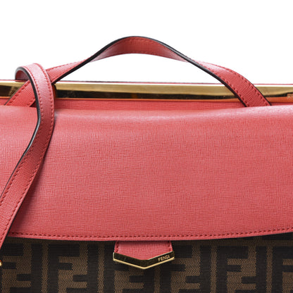 Fendi Zucca Vitello Elite Demi Jour Shoulder Bag Tobacco Ecstasy 10 of 10