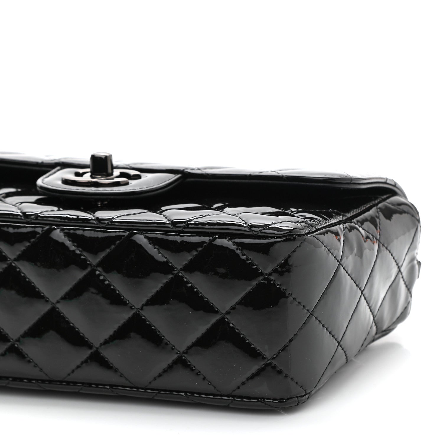Chanel Patent Calfskin Quilted Mini Rectangular Flap So Black 6 of 11