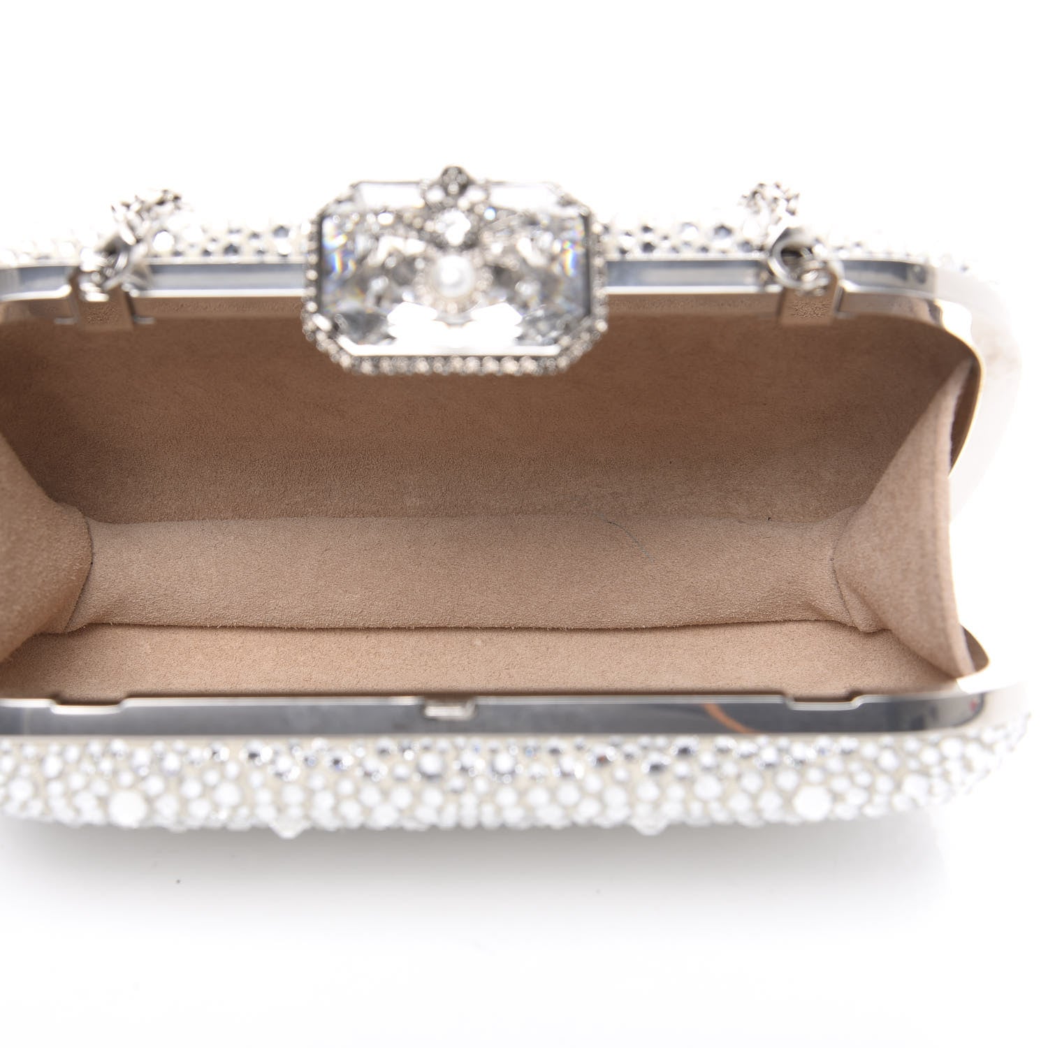 Alexander McQueen Crystal Spider Box Chain Clutch Silver 4 of 9