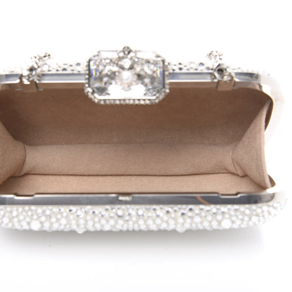 Alexander McQueen Crystal Spider Box Chain Clutch Silver 4 of 9