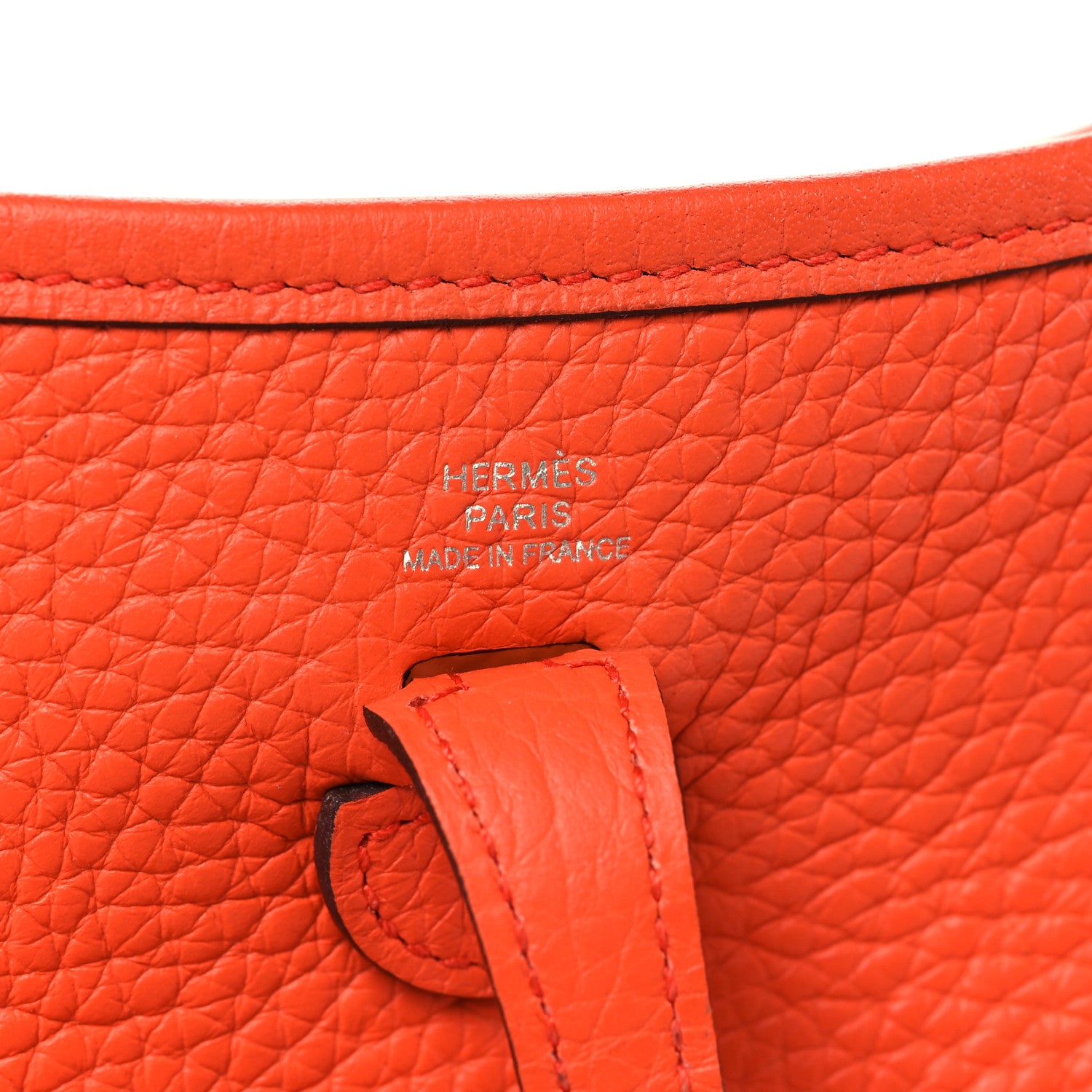 Hermes Taurillon Clemence Amazone Evelyne TPM Orange Poppy Bleu Saint Cyr 6 of 10