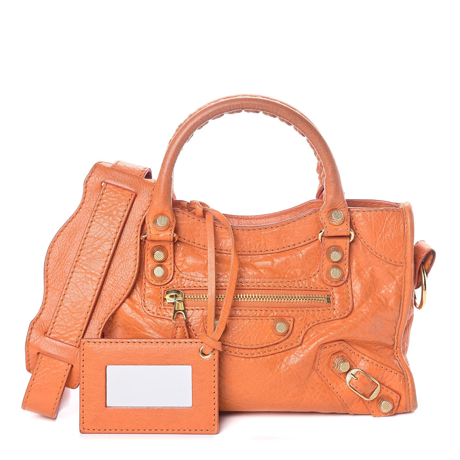 Balenciaga Agneau Giant 12 Gold Hardware Mini City Tangerine 1 of 8